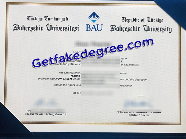 Bahçeşehir University diploma, Bahçeşehir University degree