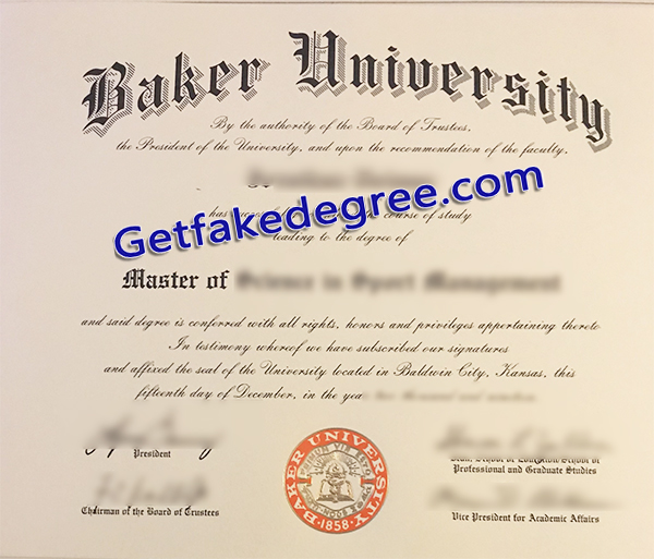 Baker University diploma, Baker University degree
