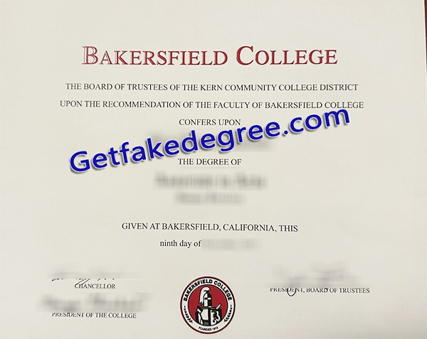 Bakersfield College diploma, Bakersfield College degree