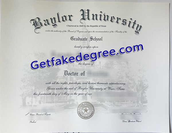 Baylor University degree, Baylor University diploma