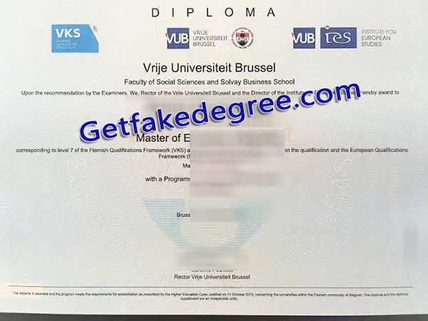 VUB degree, Vrije Universiteit Brussel diploma