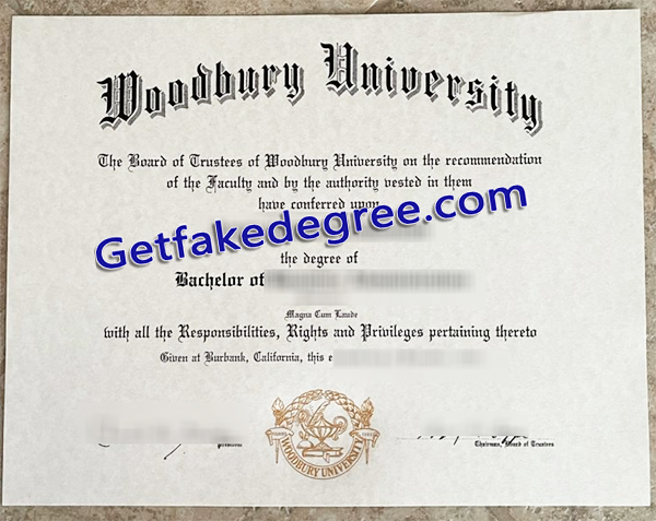 Woodbury University diploma, Woodbury University degree