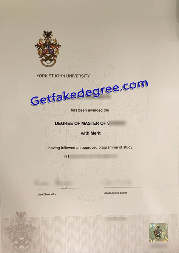 York St John University diploma, York St John University degree