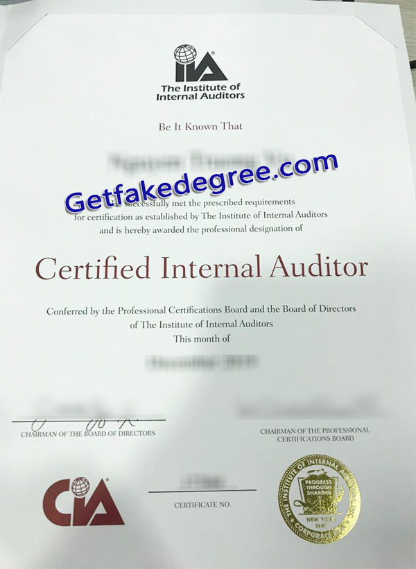 Institute of Internal Auditor certificate, CIA certificate