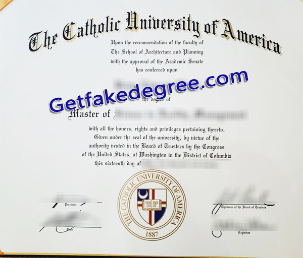 Catholic University of America diploma, CUA degree