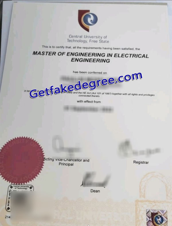 Central University of Technology degree, CUT diploma
