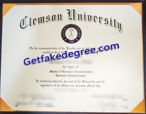 Clemson University degree, Clemson University certificate