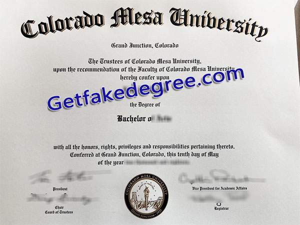Colorado Mesa University degree, CMU diploma