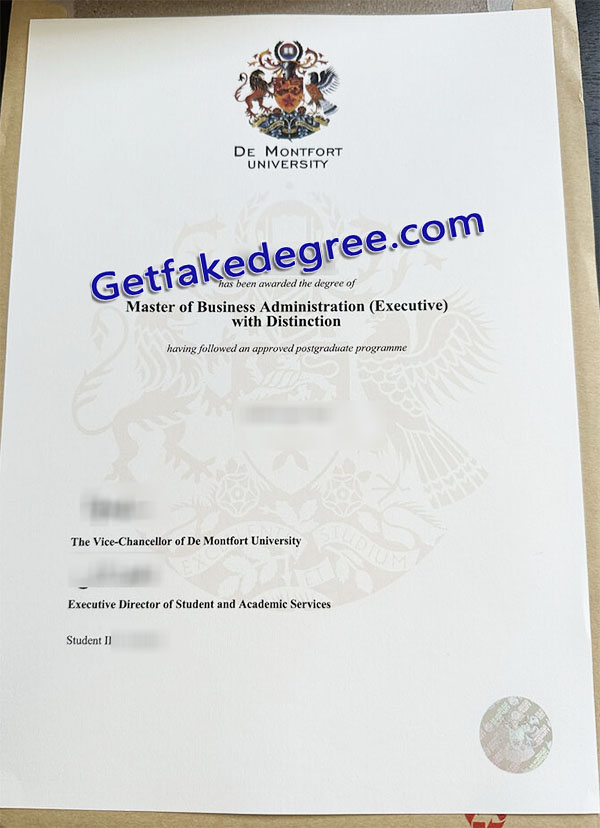 DE Montfort University certificate, DMU diploma