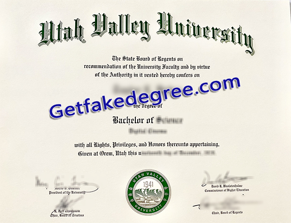 Utah Valley University diploma, UVU certificate