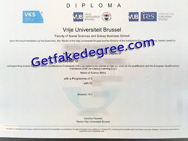 VUB degree, Vrije Universiteit Brussel diploma