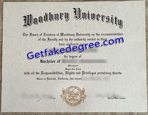 Woodbury University diploma, Woodbury University degree