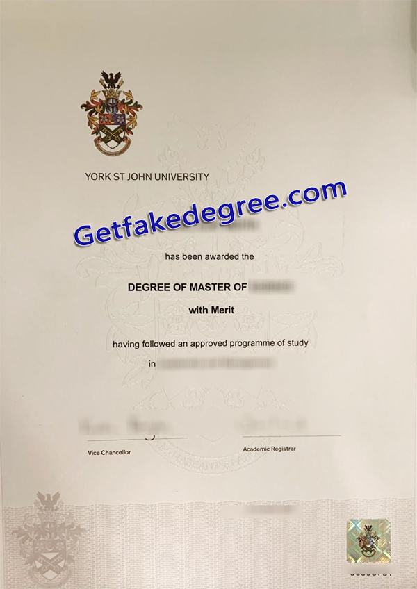 York St John University diploma, York St John University degree