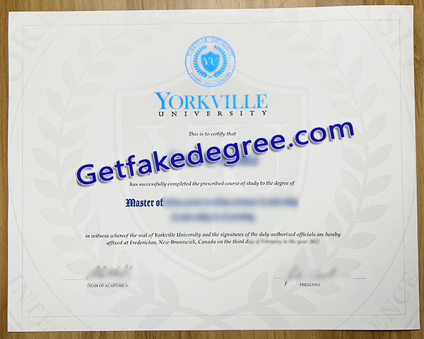 Yorkville University diploma, Yorkville University degree