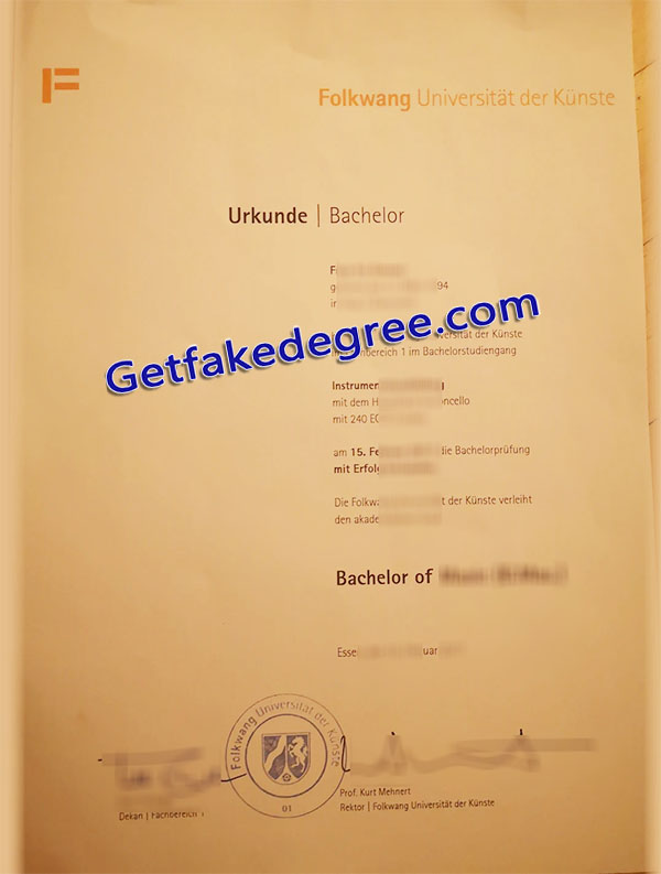 Folkwang Universität der Künste degree, Folkwang Universität der Künste diploma