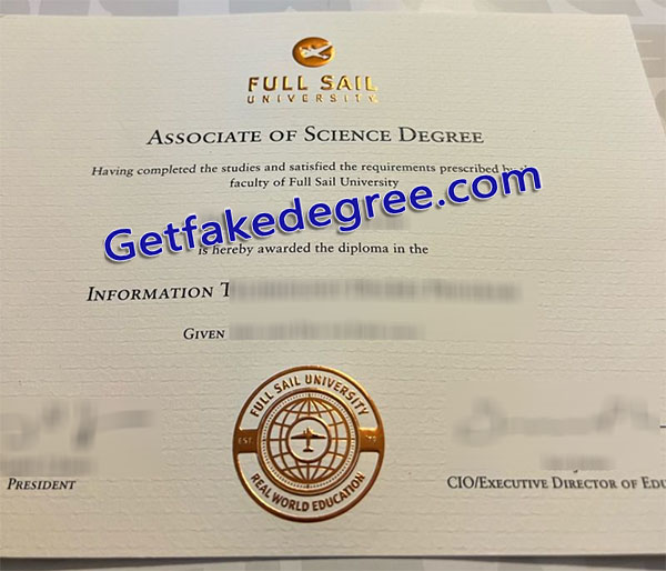 Full Sail University diploma, Full Sail University degree