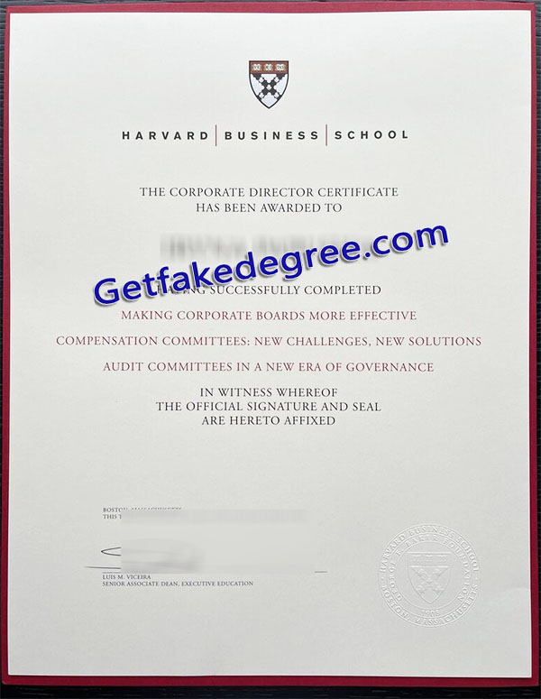 Harvard Business School certificate, HBS diploma