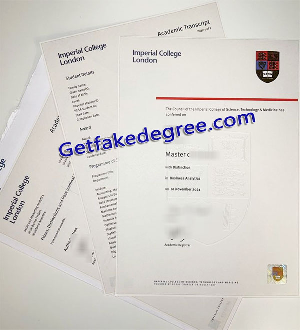 Imperial College London degree, Imperial College London transcript