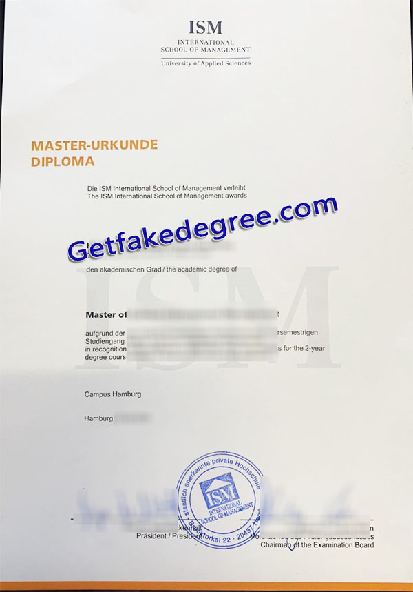 International School of Management diploma, ISM degree