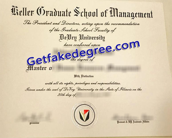 Keller Graduate School of Management degree, DeVry University diploma