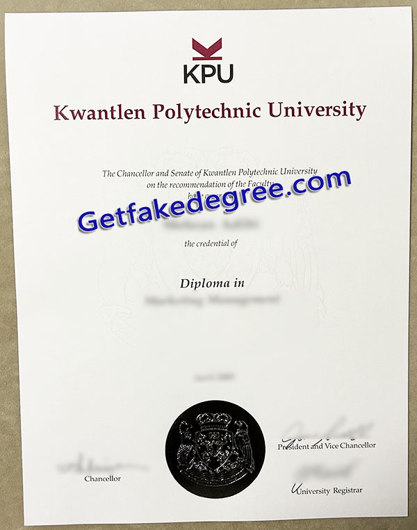 Kwantlen Polytechnic University degree, KPU fake diploma