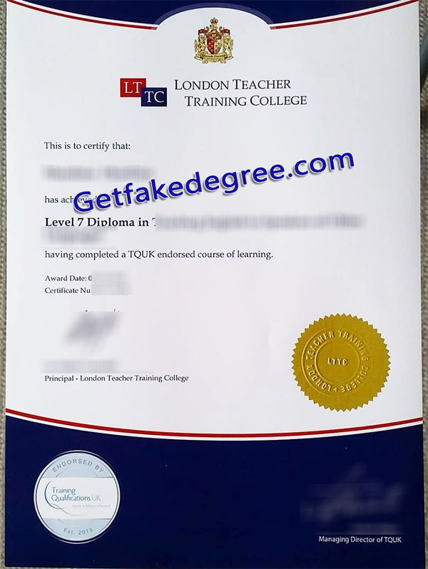 LTTC certificate, London College of Teachers and Trainers diploma