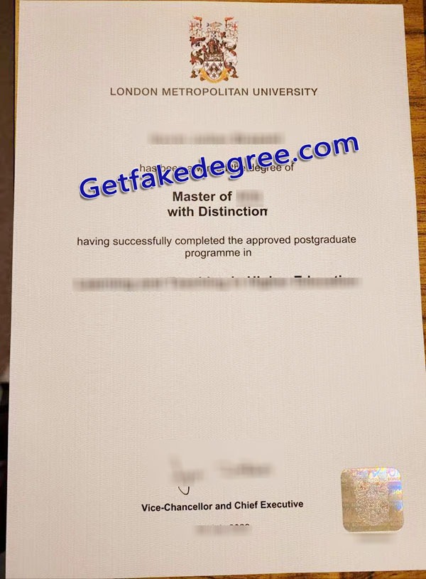 London Metropolitan University certificate, London Metropolitan University degree