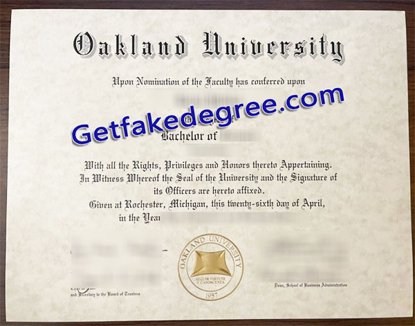 Oakland University degree, Oakland University diploma