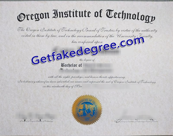 Oregon Institute of Technology diploma, Oregon Tech degree