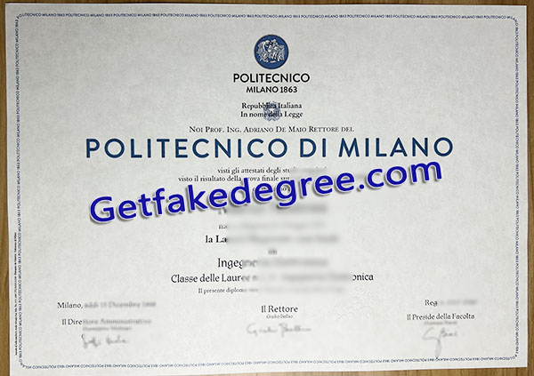 Politecnico di Milano degree, Politecnico di Milano diploma