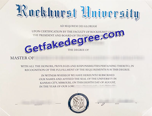 Rockhurst University degree, Rockhurst University certificate
