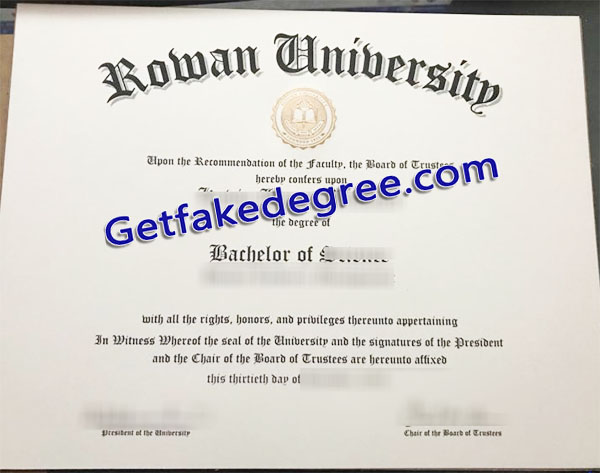 Rowan University diploma, Rowan University certificate
