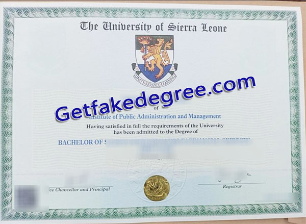 University of Sierra Leone degree, USL certificate