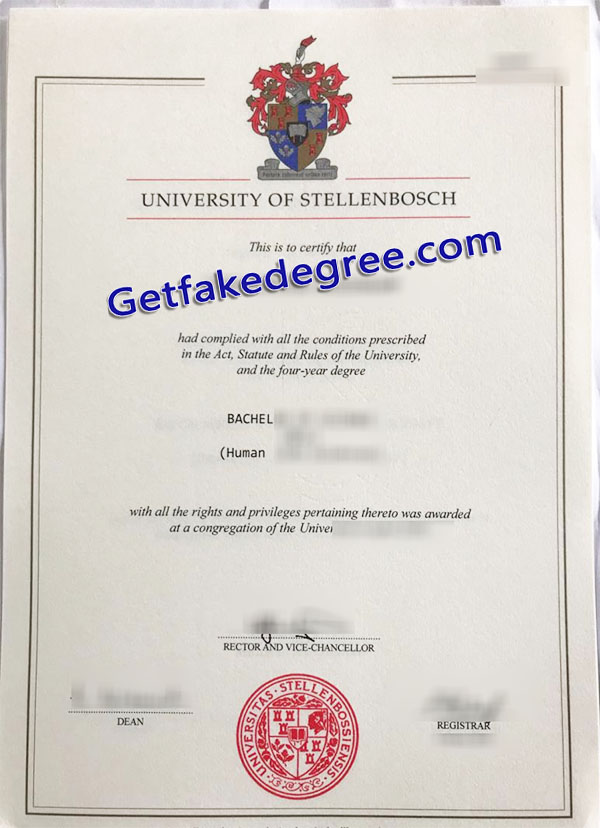 University of Stellenbosch Degree 