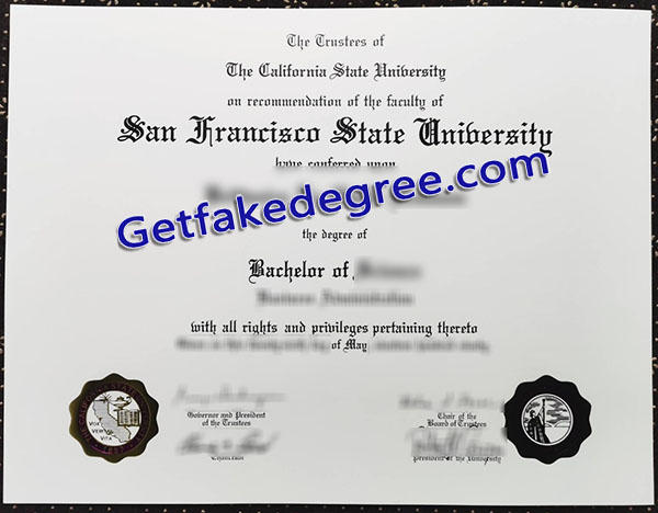 SFSU diploma, SFSU certificate