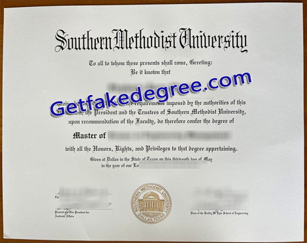 Southern Methodist University degree, SMU diploma