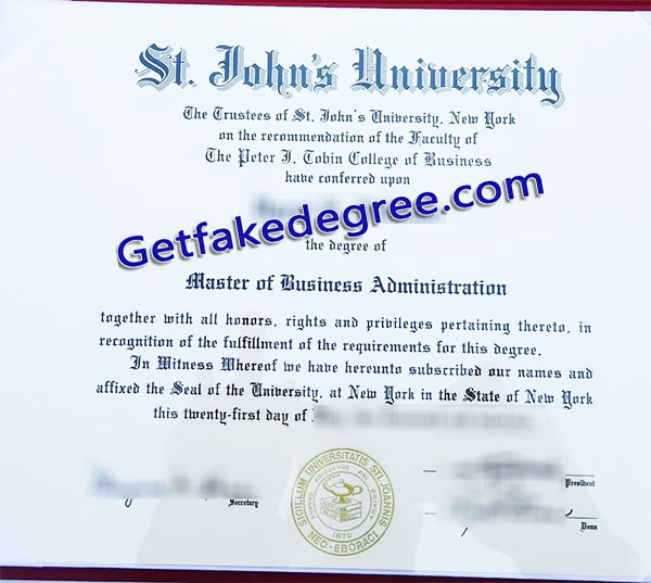 St. John's University degree, St. John's University diploma