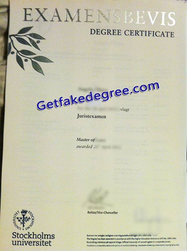 Stockholms Universitet diploma
