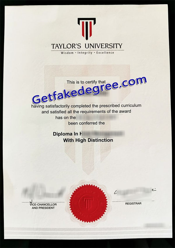 Taylor’s University diploma