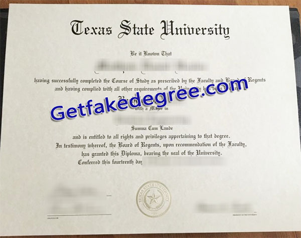 Texas State University diploma