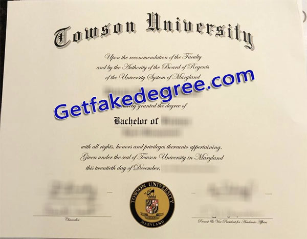 Towson University diploma