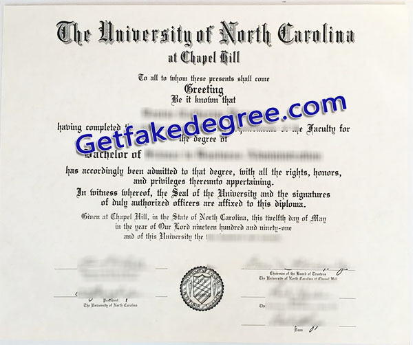 UNC Chapel Hill diploma