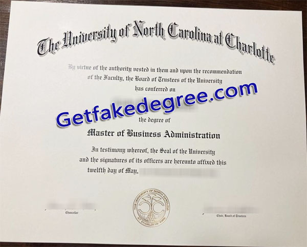 UNC Charlotte diploma