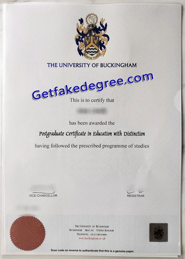 University of Buckingham diploma