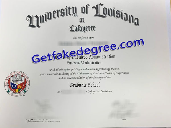 University of Louisiana at Lafayette diploma