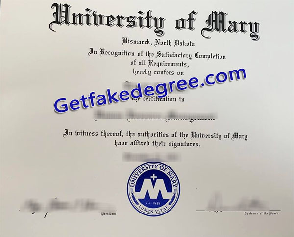 University of Mary diploma