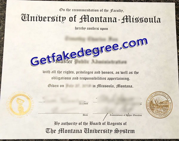 University of Montana-Missoula diploma