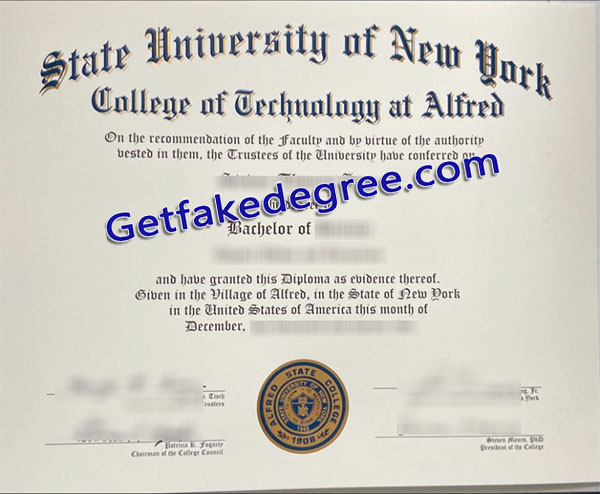 Alfred State College diploma
