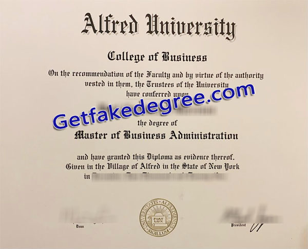 Alfred University diploma
