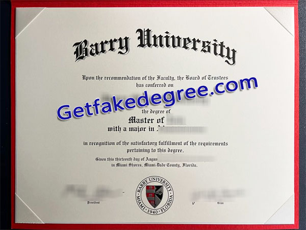 Barry University diploma
